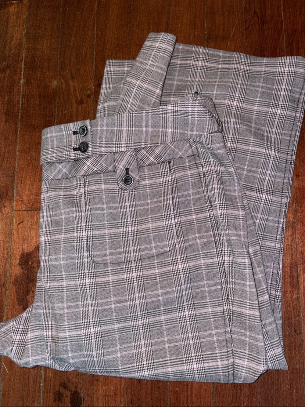 Lane Bryant Gray Plaid Chinos Capris.